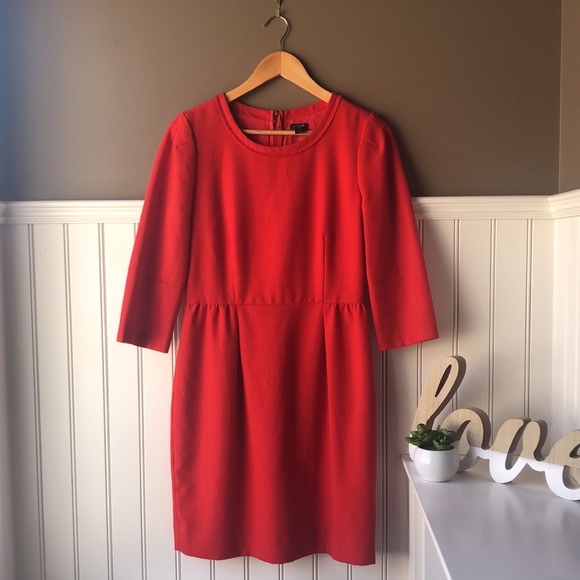 J. Crew Teddie Wool Blend Red Sheath Dress 6 - Picture 15 of 15